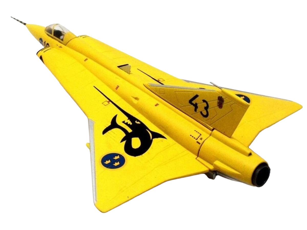 Saab J35J Draken Fighter Aircraft "43-10 3 "Johan Gul" Squadron 10 Wing Final Flight Livery" (1997) Swedish Air Force 1/72 Diecast Model Airplane by Aviation 72 by Aviation 72