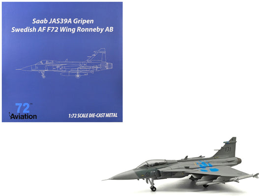 Saab JAS 39A Gripen Fighter Aircraft "131 F 7 Wing Cat’s Paw Livery Satenas Air Base" (2006) Swedish Air Force 1/72 Diecast Model Airplane by Aviation 72 by Aviation 72