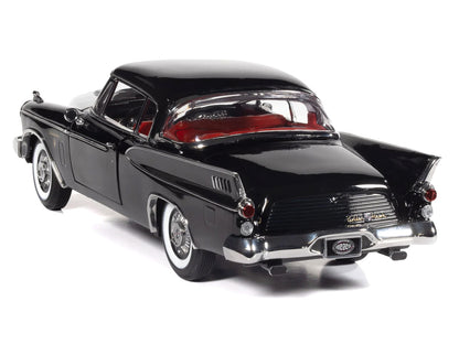 1957 Studebaker Golden Hawk Midnight Black with Red Interior 1/18 Diecast Model by Auto World by Autoworld