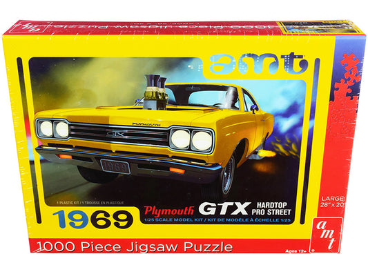 Jigsaw Puzzle 1969 Plymouth GTX Hardtop Pro Street MODEL BOX PUZZLE (1000 piece) by AMT by AMT