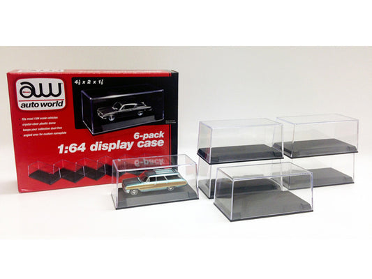 6 Collectible Display Show Cases for 1/64 Scale Model Cars by Auto World by Autoworld