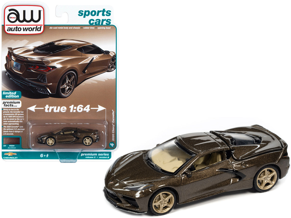 2020 Chevrolet Corvette Zeus Bronze Metallic "Sports Cars" Limited Edition 1/64 Diecast Model Car by Auto World by Autoworld