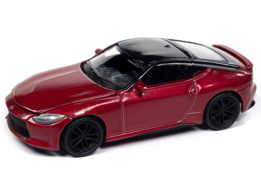 2023 Nissan Z Passion Red Metallic with Black Top "Import Legends" Series 1/64 Diecast Model Car by Auto World by Autoworld
