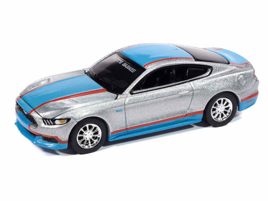 2017 Ford Mustang GT Tribute Edition "Petty's Garage" Ingot Silver Metallic with Petty Blue and Red Stripes "Modern Muscle" Series 1/64 Diecast Model Car by Auto World by Autoworld