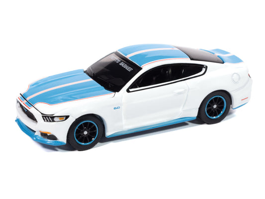 2016 Ford Mustang GT King Premier Edition "Petty's Garage" Oxford White with Petty Blue Stripes "Modern Muscle" Series 1/64 Diecast Model Car by Auto World by Autoworld