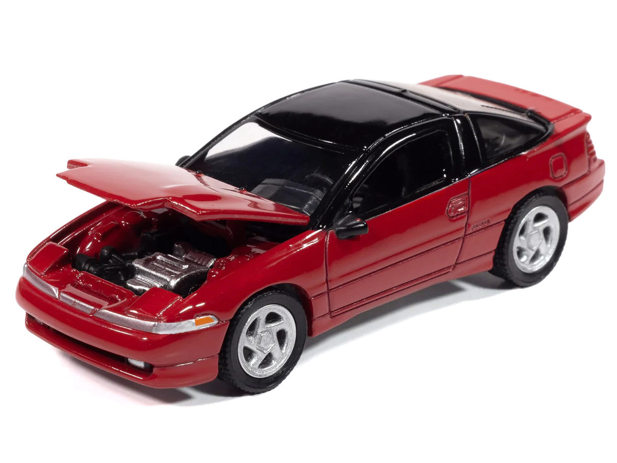 1991 Mitsubishi Eclipse GSX Maranello Red with Black Top "Import Legends" Series 1/64 Diecast Model Car by Auto World by Autoworld