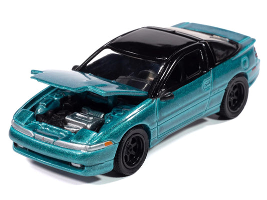 1991 Mitsubishi Eclipse GSX Tennessee Blue Metallic with Black Top "Import Legends" Series 1/64 Diecast Model Car by Auto World by Autoworld