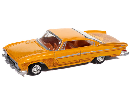 1961 Dodge Dart Phoenix Lowrider Mango Smoothie Metallic with Graphics and Orange Interior "Vintage Muscle" Series 1/64 Diecast Model Car by Auto World by Autoworld