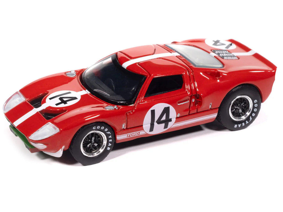 1965 Ford GT40 #14 Red with White Stripes "Vintage Muscle" Series 1/64 Diecast Model Car by Auto World by Autoworld