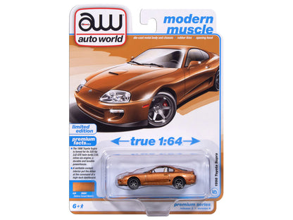 1998 Toyota Supra Sedona Sunset Bronze Metallic "Modern Muscle" Series 1/64 Diecast Model Car by Auto World by Autoworld