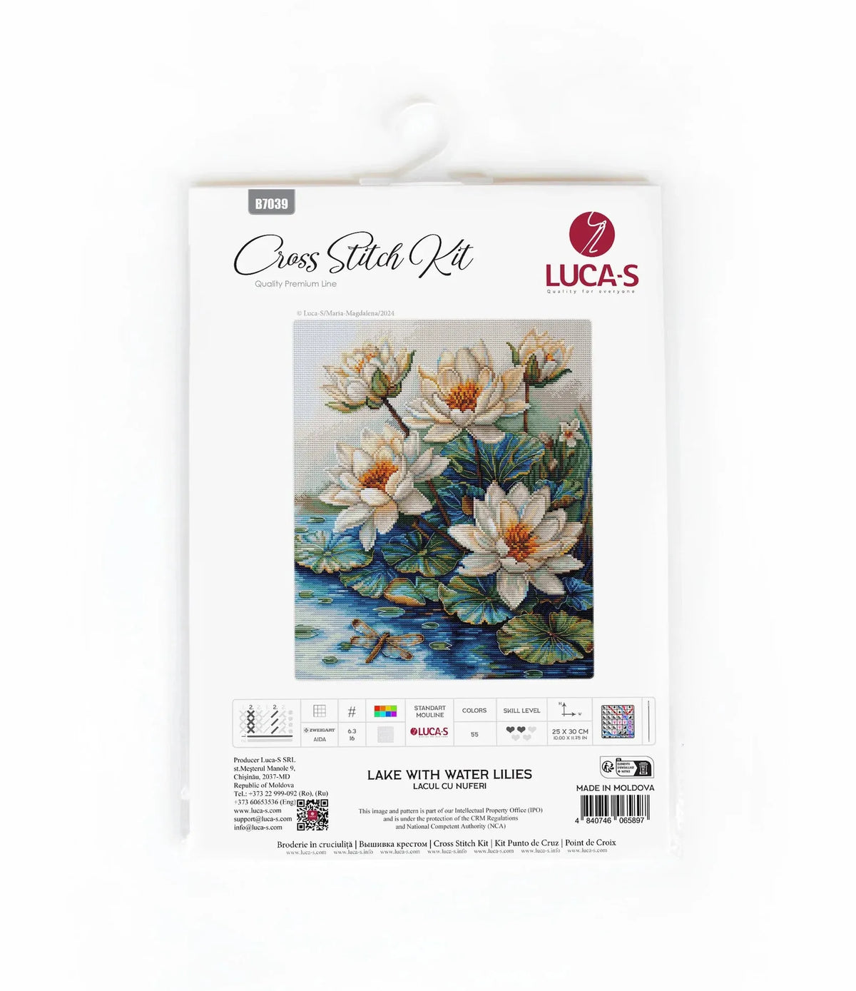 Lake With Water Lilies Counted Cross-Stitch Kit by Luca-S B7039L