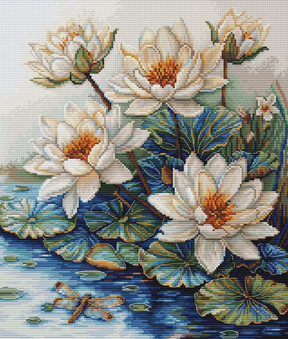Lake With Water Lilies Counted Cross-Stitch Kit by Luca-S B7039L
