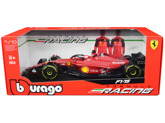 Ferrari F1-75 #16 Charles Leclerc "Ferrari Racing" Formula One F1 (2022) "Formula Racing" Series 1/18 Diecast Model Car by Bburago by Bburago
