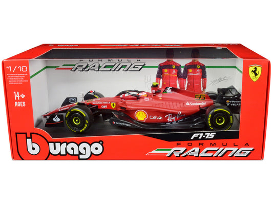 Ferrari F1-75 #55 Carlos Sainz "Ferrari Racing" Formula One F1 (2022) "Formula Racing" Series 1/18 Diecast Model Car by Bburago by Bburago