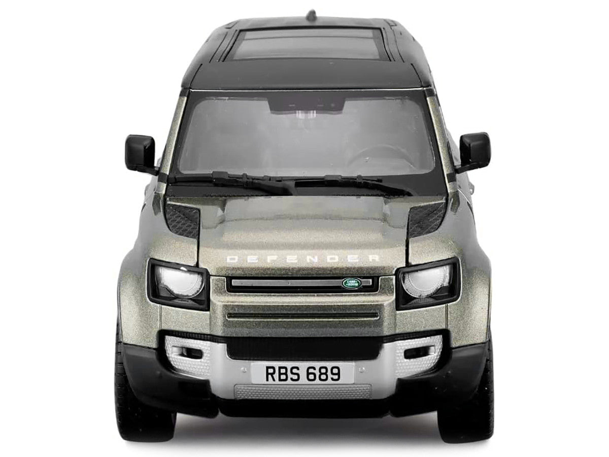 2022 Land Rover Defender 110 Green Metallic with Black Top and Sunroof 1/24 Diecast Model Car by Bburago by Bburago