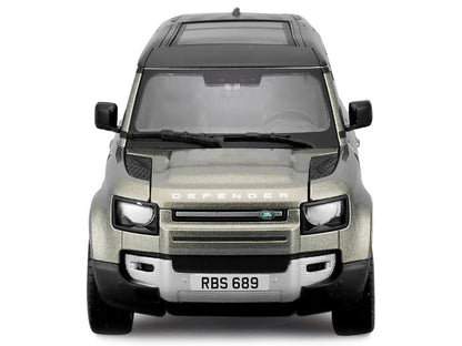 2022 Land Rover Defender 110 Green Metallic with Black Top and Sunroof 1/24 Diecast Model Car by Bburago by Bburago