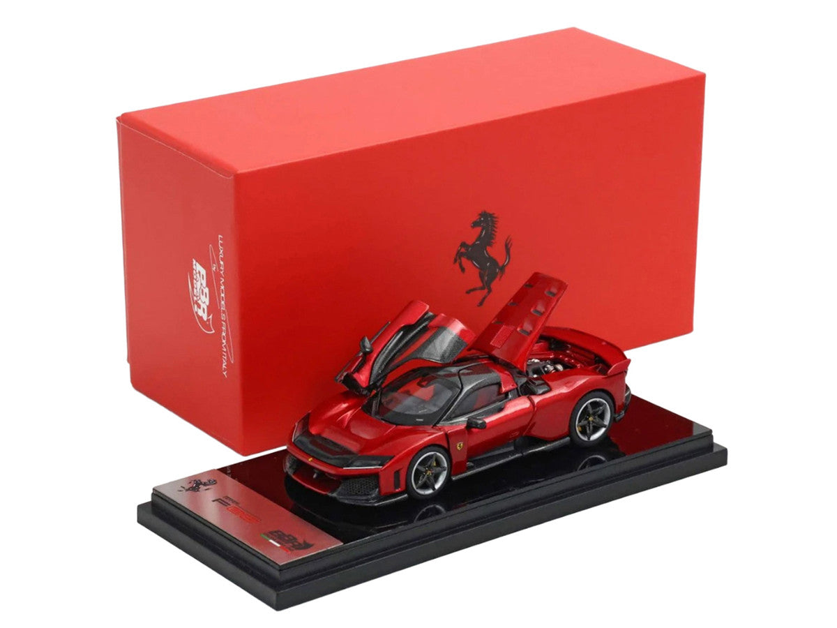 Ferrari F80 Supercar Rosso (Red) Metallic with Black Metallic Top 1/64 Diecast Model Car by BBR-4