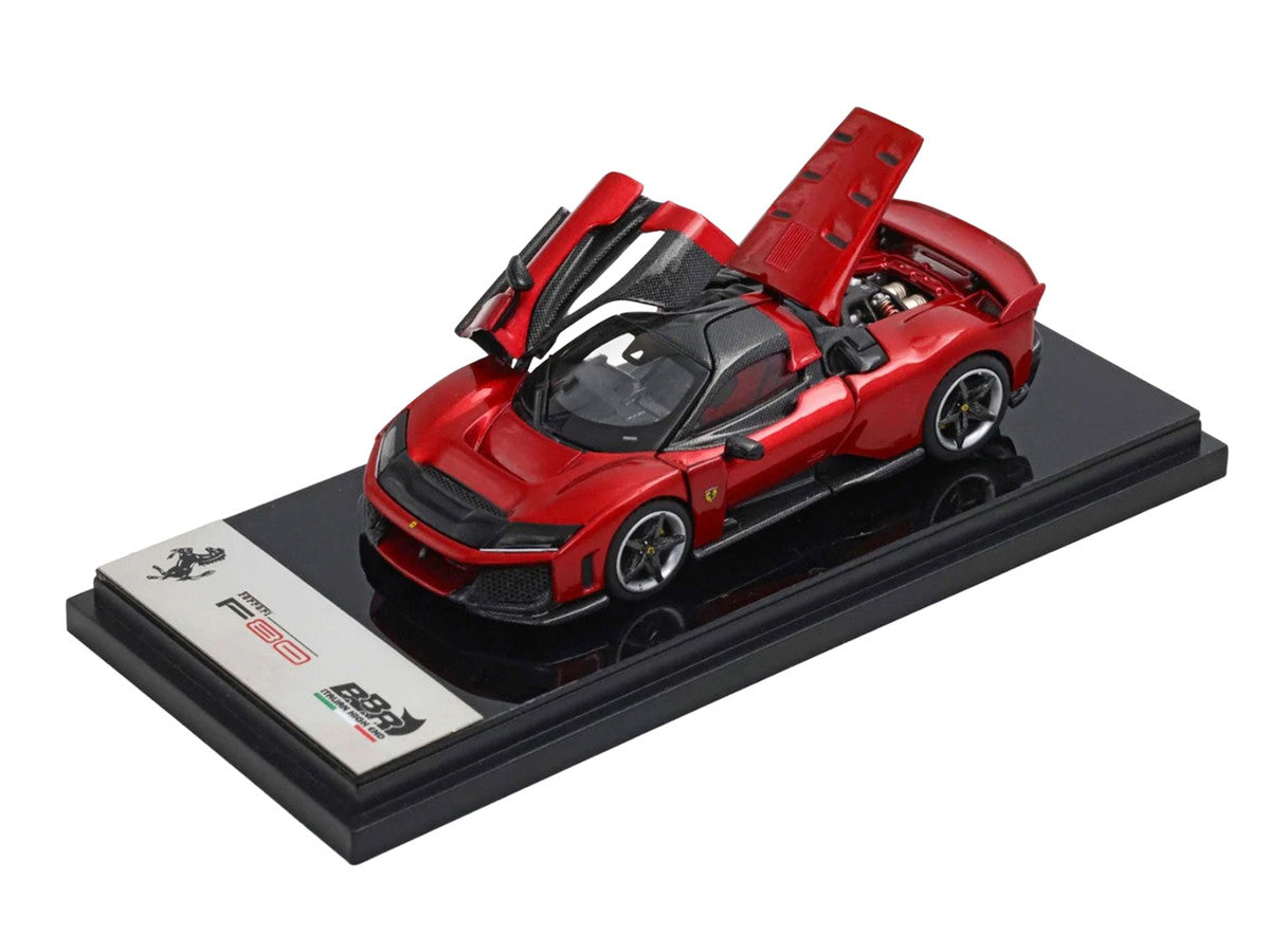 Ferrari F80 Supercar Rosso (Red) Metallic with Black Metallic Top 1/64 Diecast Model Car by BBR-1