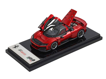 Ferrari F80 Supercar Rosso (Red) Metallic with Black Metallic Top 1/64 Diecast Model Car by BBR-1