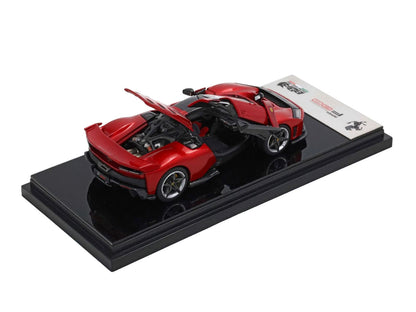 Ferrari F80 Supercar Rosso (Red) Metallic with Black Metallic Top 1/64 Diecast Model Car by BBR-2