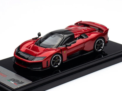 Ferrari F80 Supercar Rosso (Red) Metallic with Black Metallic Top 1/64 Diecast Model Car by BBR-3