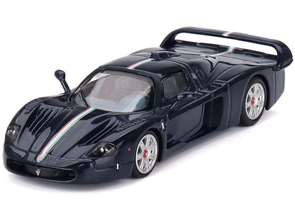 Maserati MC12 Stradale Blue Metallic with White Stripe 1/64 Diecast Model Car by BBR by BBR