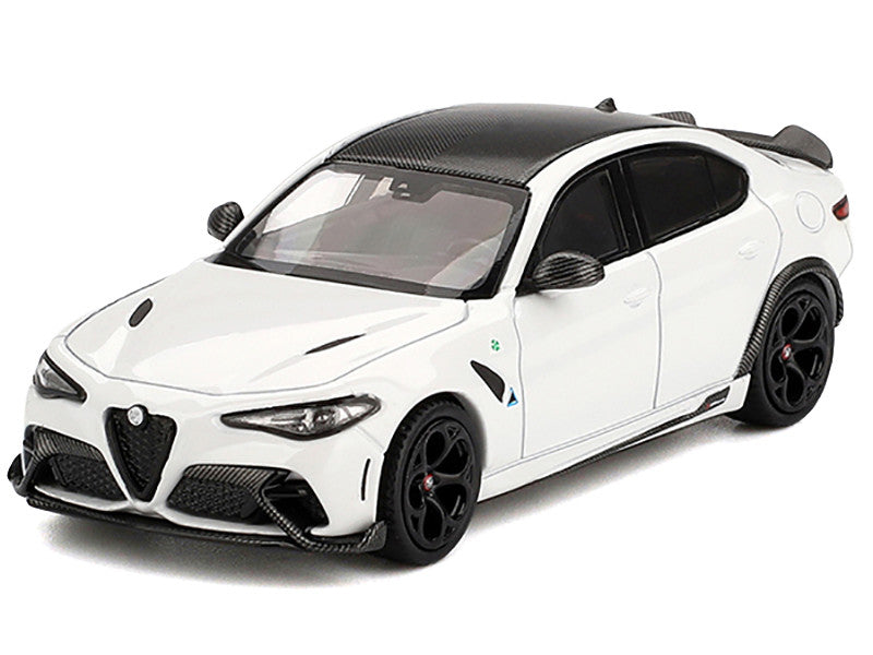 Alfa Romeo Giulia GTA White with Carbon Top 1/64 Diecast Model Car by BBR by BBR