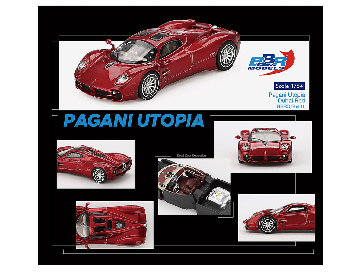 Pagani Utopia Dubai Red 1/64 Diecast Model Car by BBR by BBR