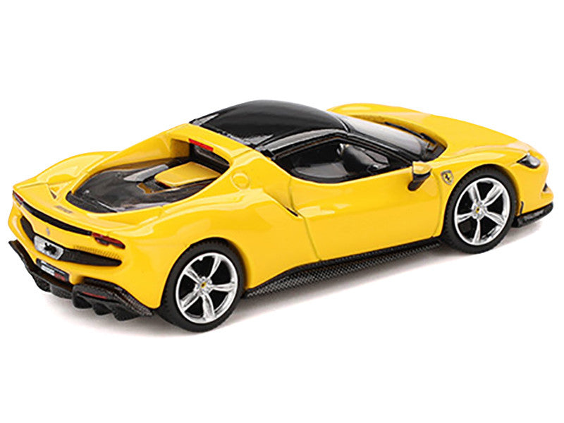 Ferrari 296 GTB Giallo Modena Yellow with Black Top 1/64 Diecast Model Car by BBR by BBR