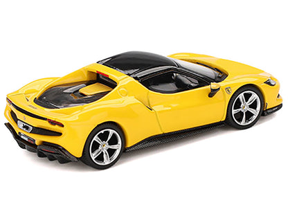 Ferrari 296 GTB Giallo Modena Yellow with Black Top 1/64 Diecast Model Car by BBR by BBR