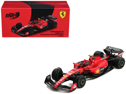 Ferrari SF-23 #55 Carlos Sainz Formula One F1 "Monaco GP" (2023) 1/64 Diecast Model Car by BBR Models by BBR