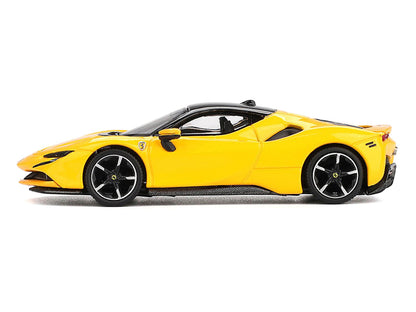 Ferrari SF90 Giallo Modena Yellow with Black Top 1/64 Diecast Model Car by BBR by BBR