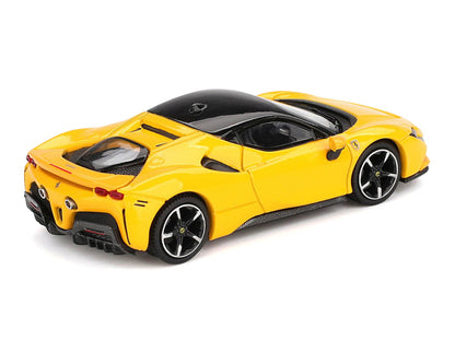 Ferrari SF90 Giallo Modena Yellow with Black Top 1/64 Diecast Model Car by BBR by BBR