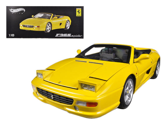 Ferrari F355 Spider Convertible Yellow Elite Edition 1/18 Diecast Car Model by Hot Wheels by Hotwheels