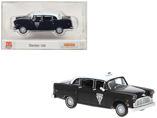 1974 Checker Cab Black and White "Winnipeg" 1/87 (HO) Scale Model Car by Brekina by Brekina