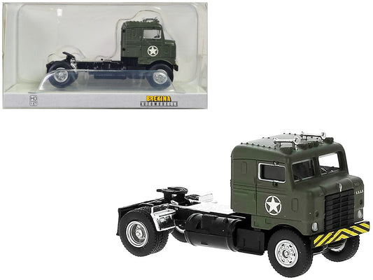 1950 Kenworth Bullnose Truck Tractor Olive Drab "United States Air Force" 1/87 (HO) Scale Model Car by Brekina by Brekina