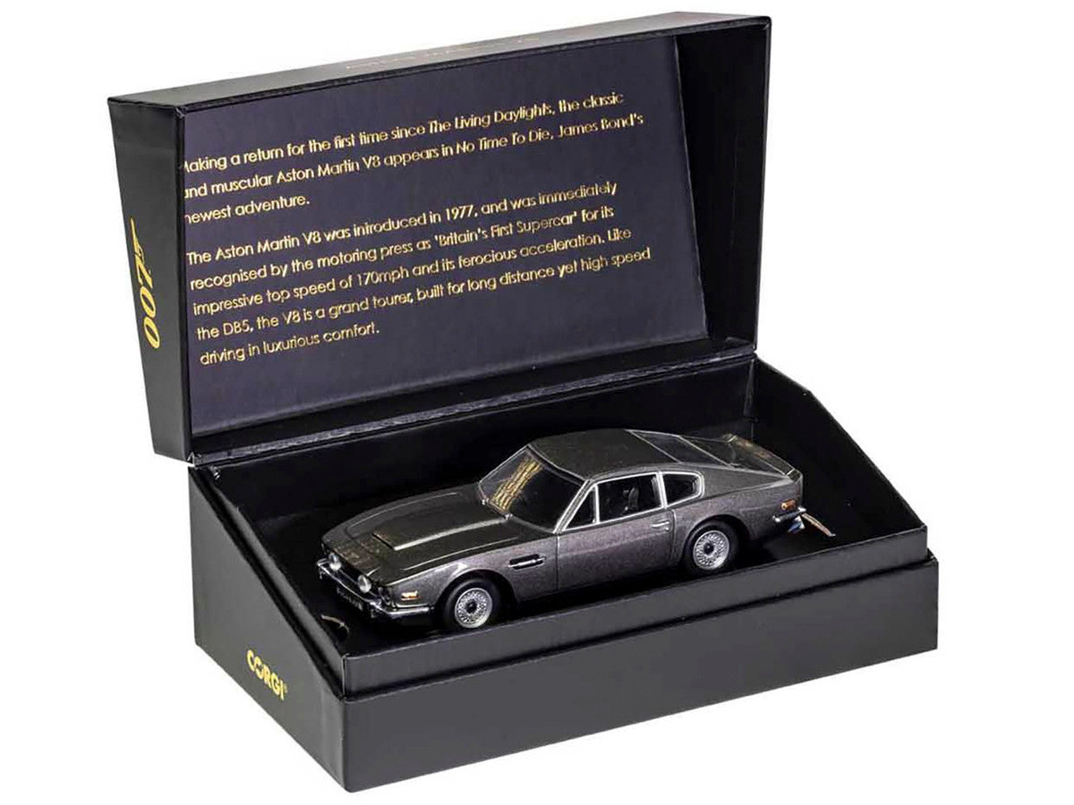 Aston Martin V8 RHD (Right Hand Drive) Black Metallic James Bond 007 "No Time To Die" (2021) Movie Diecast Model Car by Corgi by Corgi