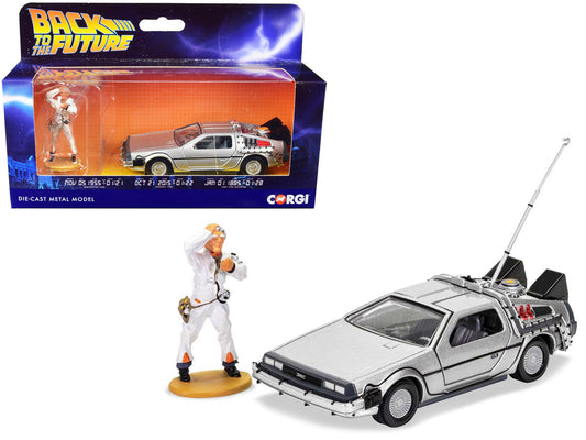 DMC DeLorean Time Machine with Doc Brown Figure "Back to the Future" (1985) Movie Diecast Model Car by Corgi by Corgi
