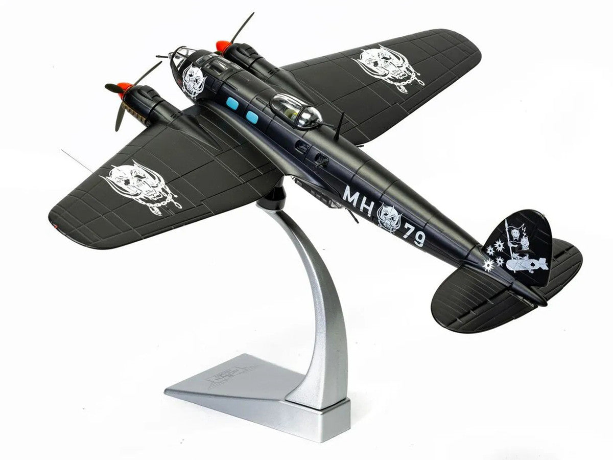 Heinkel He III Bomber Aircraft "Motorhead" Black with Graphicss 1/72 Diecast Model by Corgi by Corgi