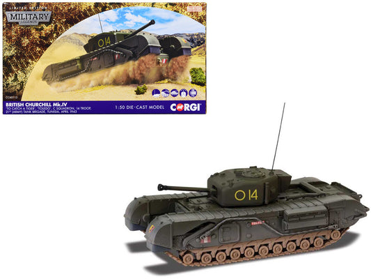 Churchill Mk.IV Tank "'To Catch a Tiger' 'Toledo' C Squadron 14 Troop 21st Army Tank Brigade Tunisia" (1943) British Royal Army "Military Legends" Series 1/50 Diecast Model by Corgi by Corgi