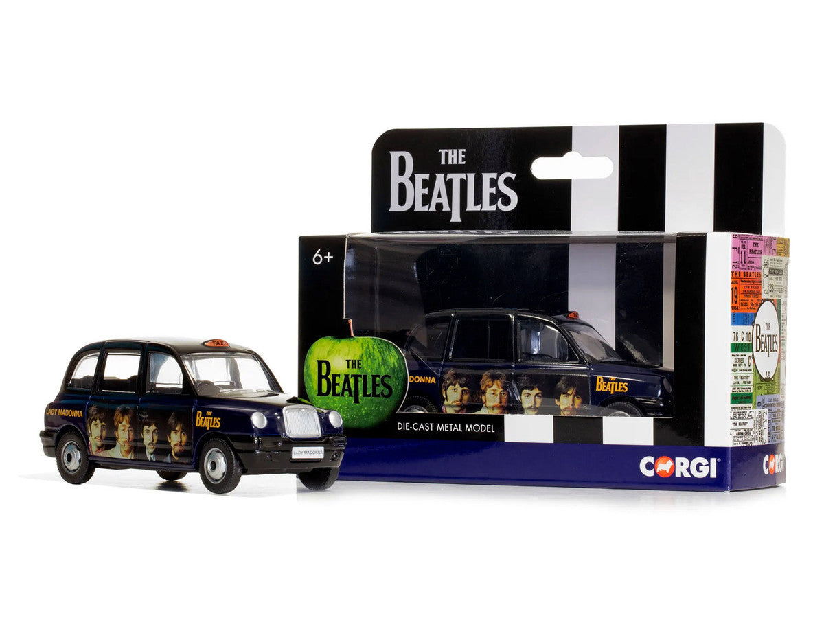 The Beatles London Taxi RHD (Right Hand Drive) "Lady Madonna" Black and Dark Blue with Graphics Diecast Model by Corgi by Corgi