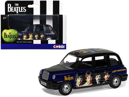 The Beatles London Taxi RHD (Right Hand Drive) "Lady Madonna" Black and Dark Blue with Graphics Diecast Model by Corgi by Corgi
