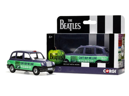 The Beatles London Taxi RHD (Right Hand Drive) "Can't Buy Me Love" Blue and Green with Graphics Diecast Model by Corgi by Corgi