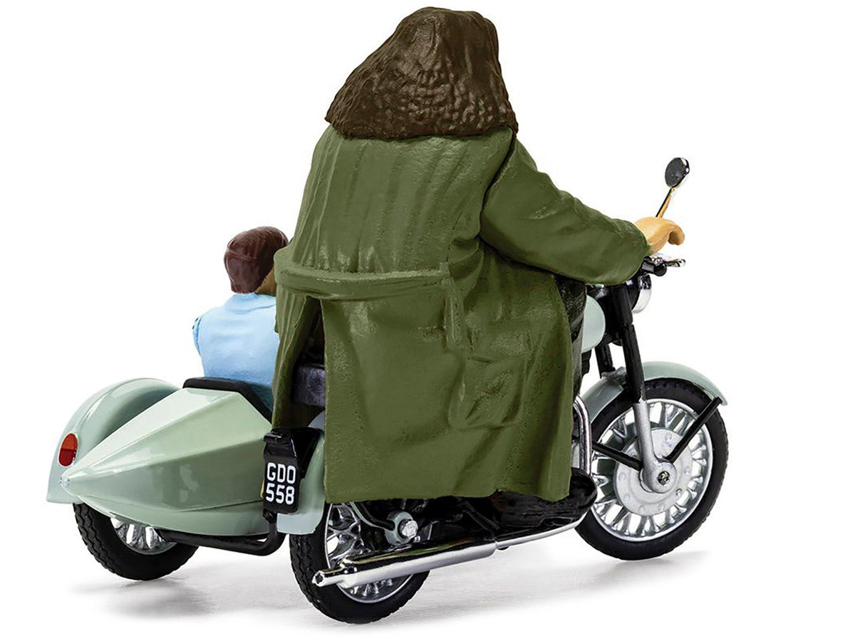 Motorcycle and Sidecar Light Green with Harry and Hagrid Figures "Harry Potter and the Deathly Hallows Part 1" (2010) Movie Diecast Motorcycle Model by Corgi by Corgi