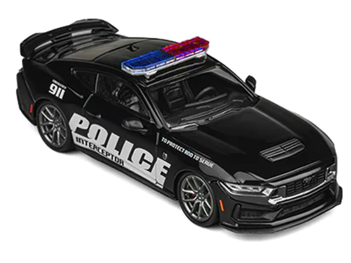 Ford Mustang Dark Horse "Police Interceptor" Black 1/64 Diecast Model Car by CM Models by CM Models