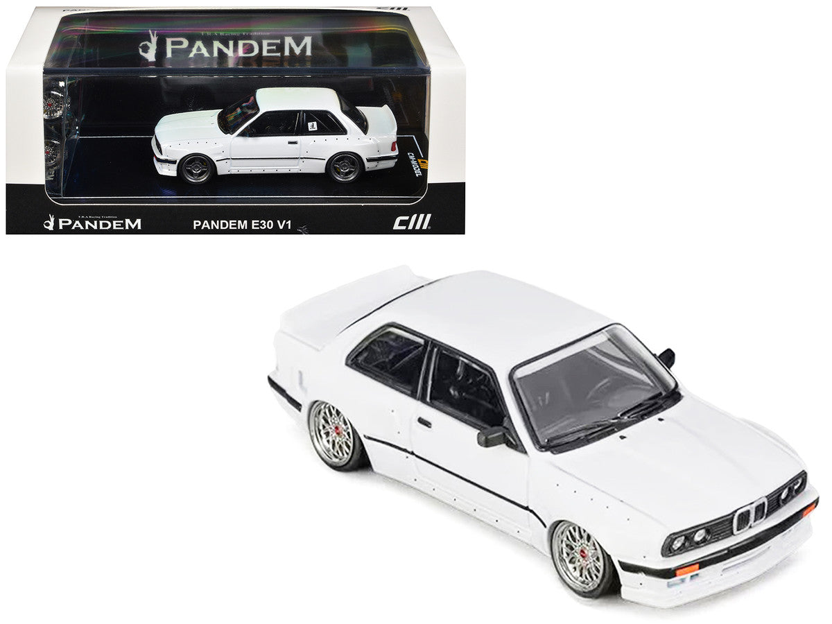 Pandem E30 V1 White with Extra Wheels 1/64 Diecast Model Car by CM Models by CM Models