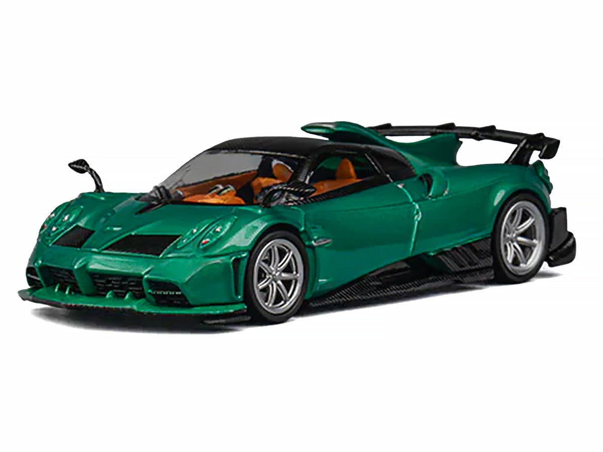 Pagani Imola Emerald Green Metallic with Carbon Top and Extra Wheels 1/64 Diecast Model Car by CM Model by CM Models