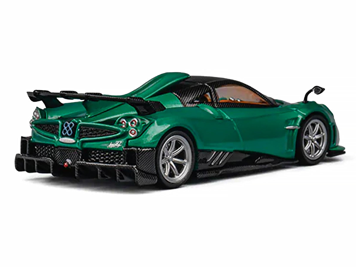 Pagani Imola Emerald Green Metallic with Carbon Top and Extra Wheels 1/64 Diecast Model Car by CM Model by CM Models