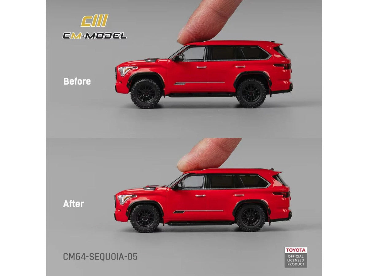 2024 Toyota Sequoia Solar Red 1/64 Diecast Model Car by CM Model-2