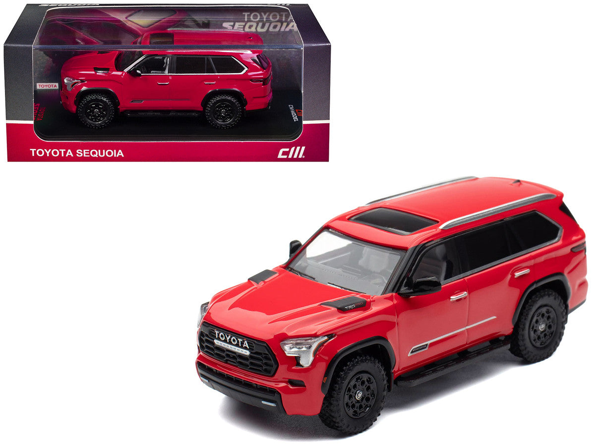 2024 Toyota Sequoia Solar Red 1/64 Diecast Model Car by CM Model-0